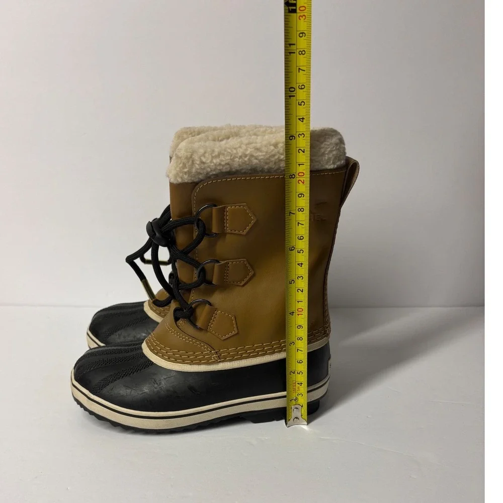Sorel Kids Yoot Pac Nylon Waterproof Winter Boots Curry Black NY1963-259 Size 1